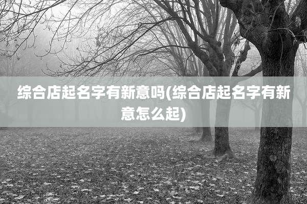 综合店起名字有新意吗(综合店起名字有新意怎么起)