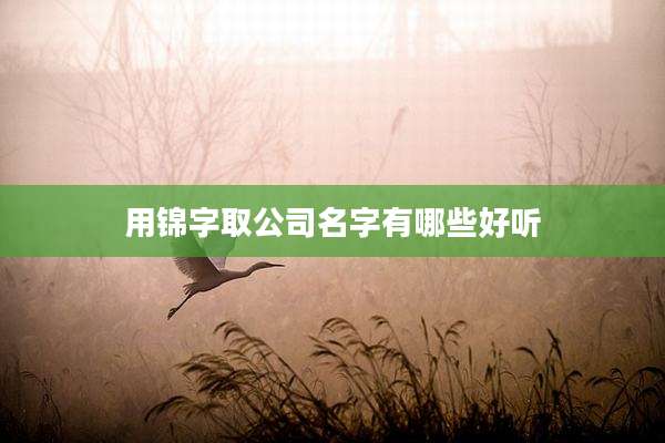 用锦字取公司名字有哪些好听
