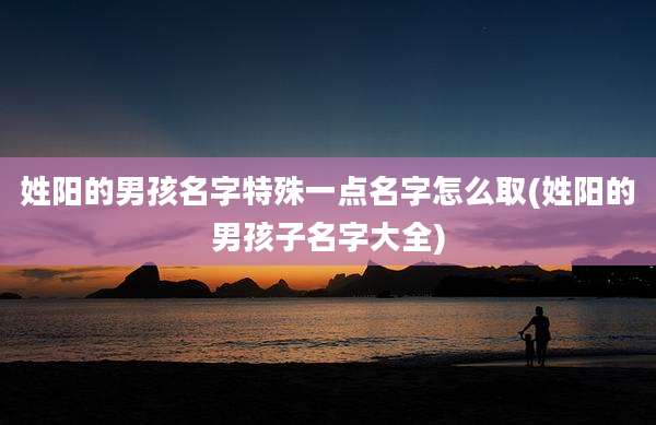 姓阳的男孩名字特殊一点名字怎么取(姓阳的男孩子名字大全)