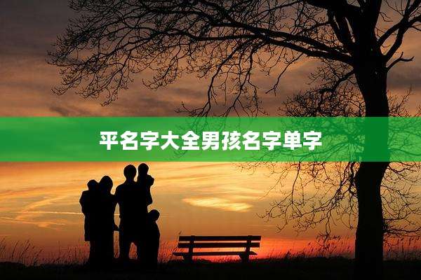 平名字大全男孩名字单字