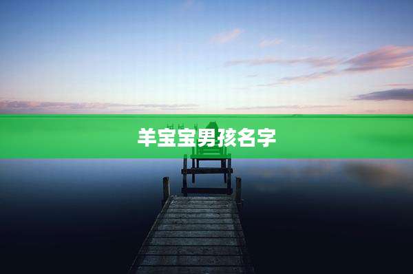 羊宝宝男孩名字