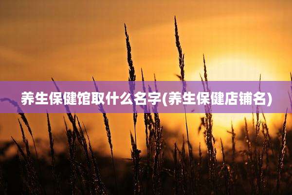 养生保健馆取什么名字(养生保健店铺名)