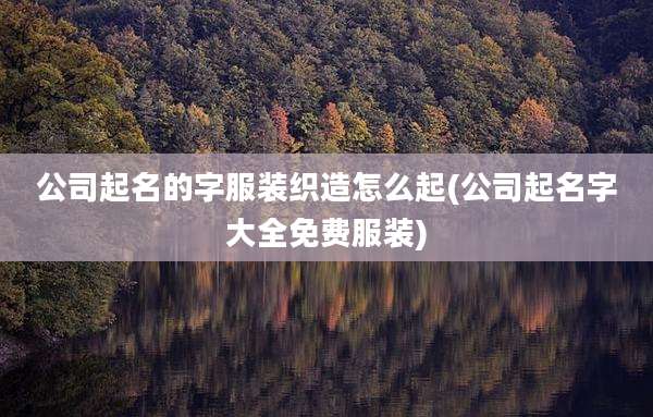 公司起名的字服装织造怎么起(公司起名字大全免费服装)