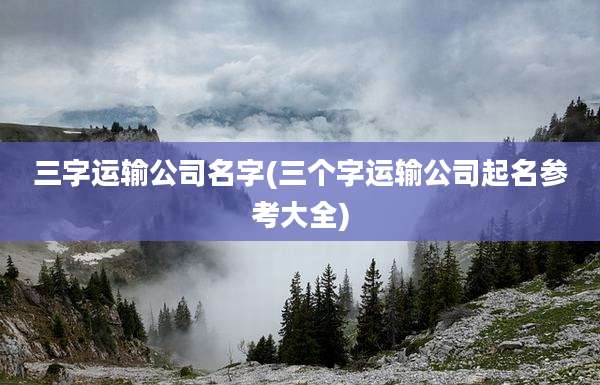 三字运输公司名字(三个字运输公司起名参考大全)