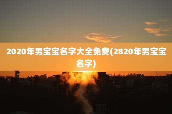 2020年男宝宝名字大全免费(2820年男宝宝名字)
