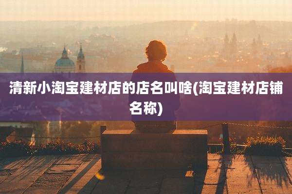 清新小淘宝建材店的店名叫啥(淘宝建材店铺名称)