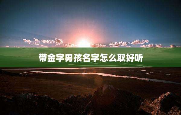 带金字男孩名字怎么取好听