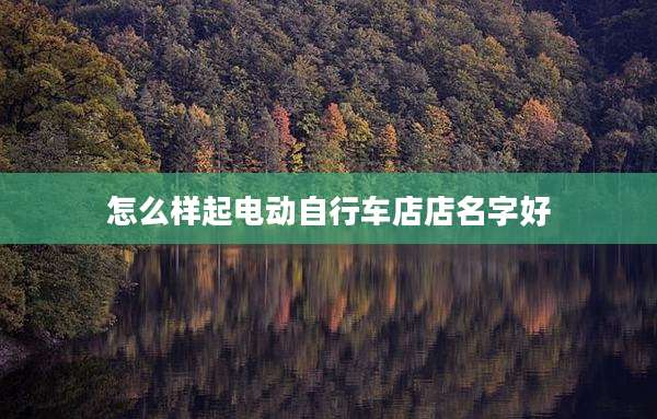 怎么样起电动自行车店店名字好