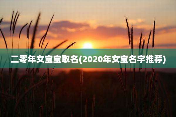 二零年女宝宝取名(2020年女宝名字推荐)