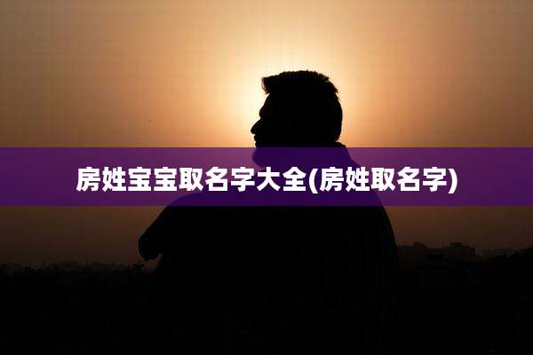 房姓宝宝取名字大全(房姓取名字)