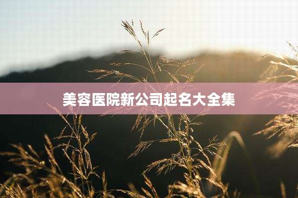 美容医院新公司起名大全集