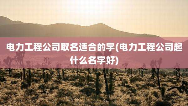 电力工程公司取名适合的字(电力工程公司起什么名字好)