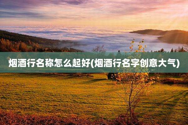 烟酒行名称怎么起好(烟酒行名字创意大气)