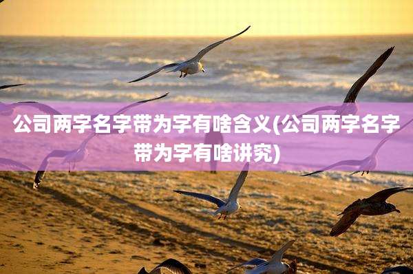 公司两字名字带为字有啥含义(公司两字名字带为字有啥讲究)