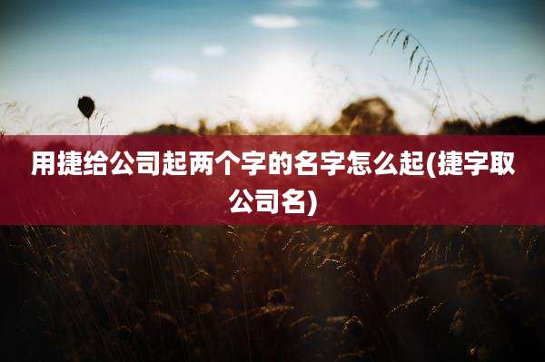 用捷给公司起两个字的名字怎么起(捷字取公司名)