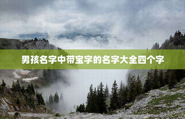 男孩名字中带宝字的名字大全四个字