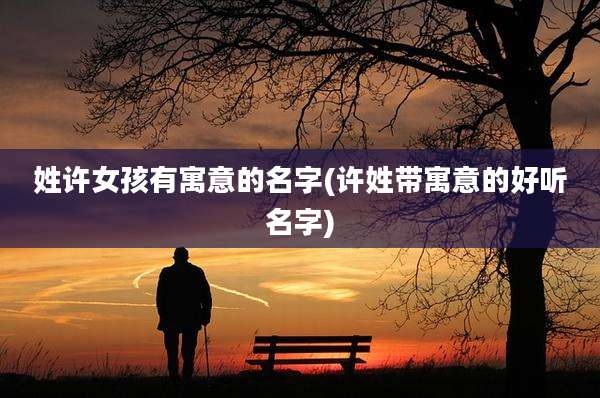 姓许女孩有寓意的名字(许姓带寓意的好听名字)
