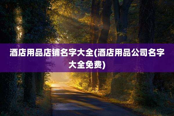 酒店用品店铺名字大全(酒店用品公司名字大全免费)