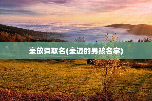 豪放词取名(豪迈的男孩名字)