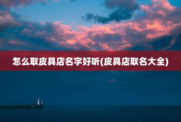 怎么取皮具店名字好听(皮具店取名大全)
