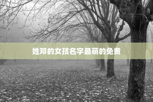 姓邓的女孩名字最萌的免费