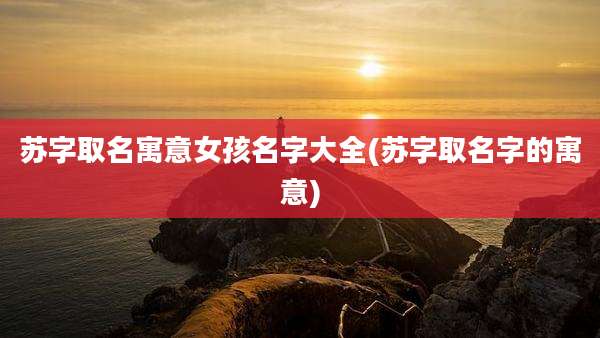 苏字取名寓意女孩名字大全(苏字取名字的寓意)