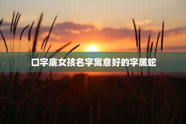 口字底女孩名字寓意好的字属蛇