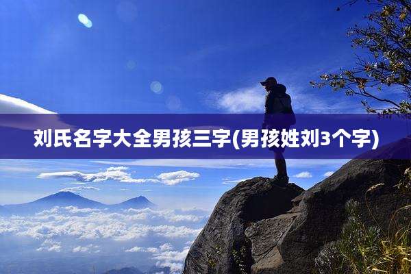 刘氏名字大全男孩三字(男孩姓刘3个字)