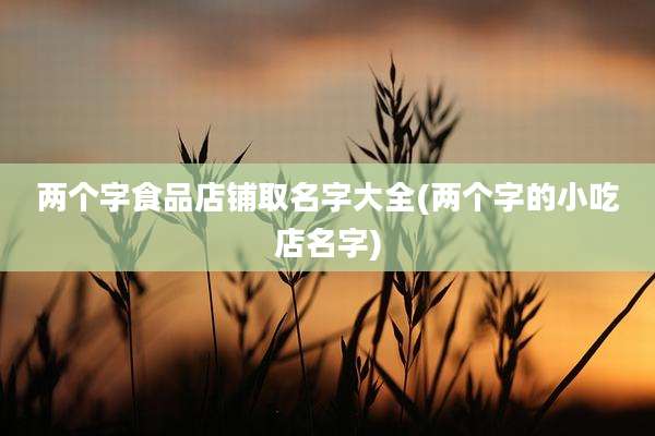 两个字食品店铺取名字大全(两个字的小吃店名字)