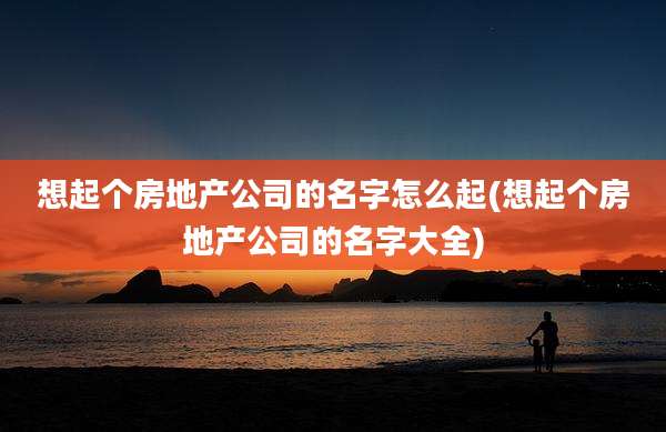 想起个房地产公司的名字怎么起(想起个房地产公司的名字大全)