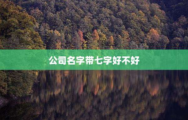 公司名字带七字好不好