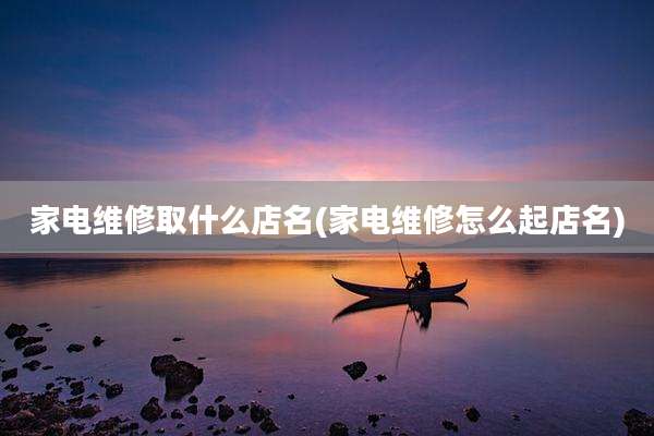 家电维修取什么店名(家电维修怎么起店名)