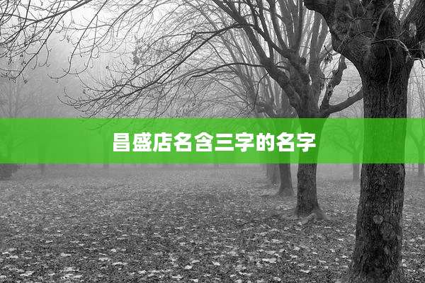 昌盛店名含三字的名字