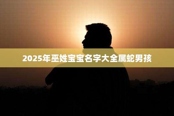 2025年巫姓宝宝名字大全属蛇男孩