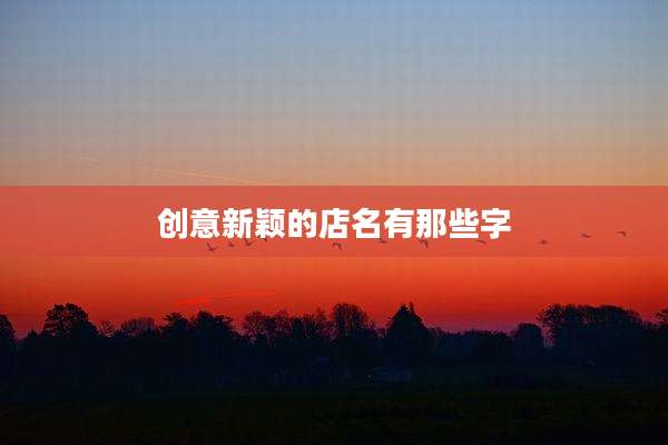创意新颖的店名有那些字