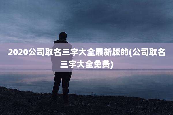 2020公司取名三字大全最新版的(公司取名三字大全免费)