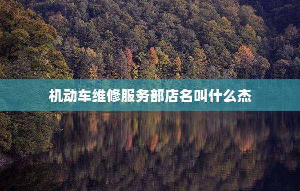 机动车维修服务部店名叫什么杰