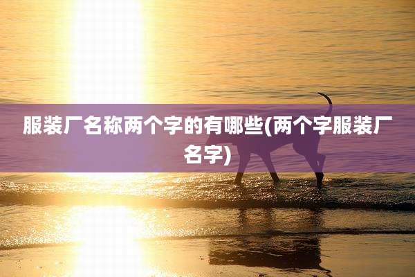 服装厂名称两个字的有哪些(两个字服装厂名字)