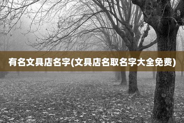 有名文具店名字(文具店名取名字大全免费)