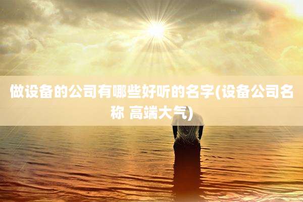 做设备的公司有哪些好听的名字(设备公司名称 高端大气)