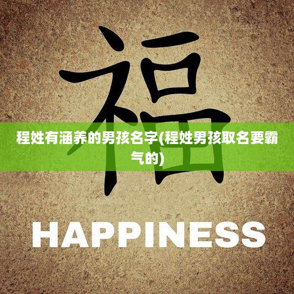 程姓有涵养的男孩名字(程姓男孩取名要霸气的)