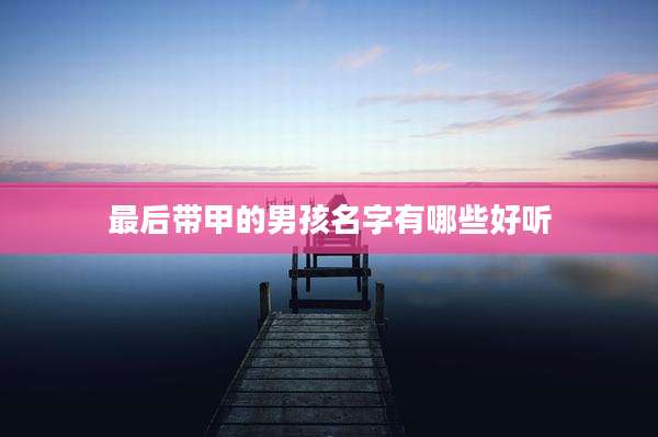 最后带甲的男孩名字有哪些好听