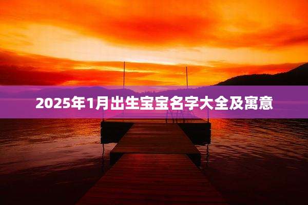 2025年1月出生宝宝名字大全及寓意