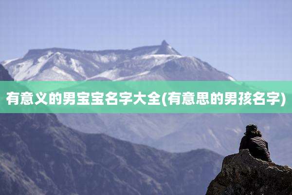 有意义的男宝宝名字大全(有意思的男孩名字)