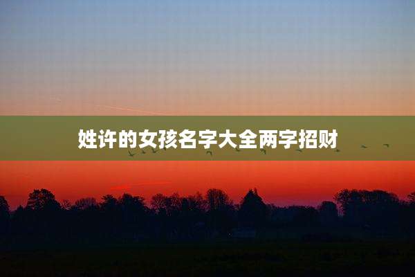 姓许的女孩名字大全两字招财