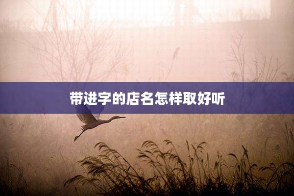 带进字的店名怎样取好听