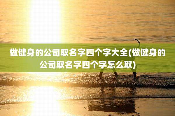 做健身的公司取名字四个字大全(做健身的公司取名字四个字怎么取)