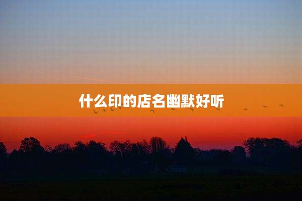 什么印的店名幽默好听