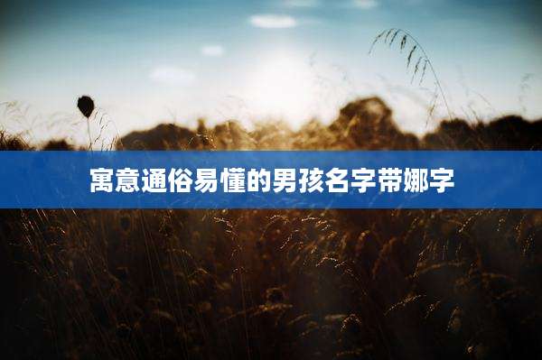 寓意通俗易懂的男孩名字带娜字