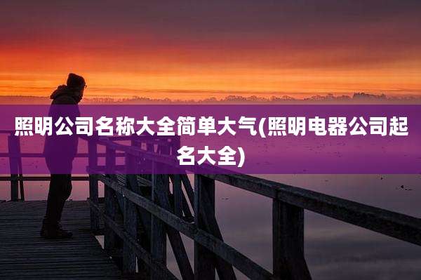 照明公司名称大全简单大气(照明电器公司起名大全)